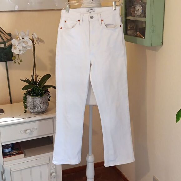 RE/DONE White 70S CROP BOOT Denim Jeans - Picture 2 of 13